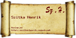 Szitka Henrik névjegykártya