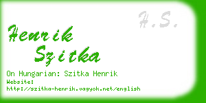 henrik szitka business card